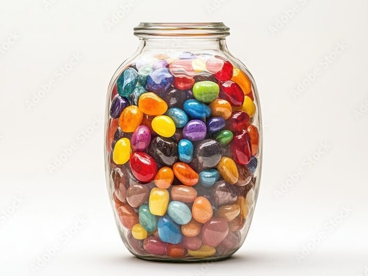 jar with colorfull tuffues jar with colorfull tuffues